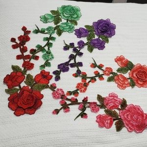 Embroidery flowers patches price for 2pcs